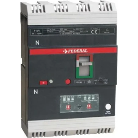 Federal F12R, kompakt şalter, 4x63A kompakt şalter, 25kA şalter, 300mA kaçak akım şalteri, yangın korumalı şalter, termik manyet