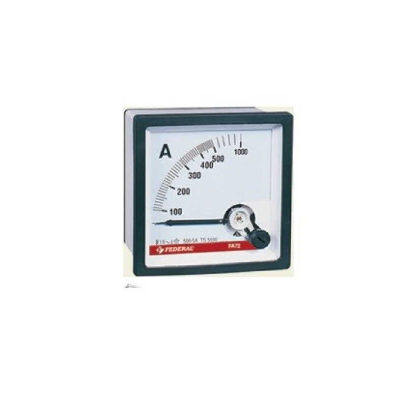 Federal FA96, ampermetre analog, 96x96 ampermetre, 0-600A ampermetre, akım trafolu ampermetre, analog ampermetre, pano tipi ampe