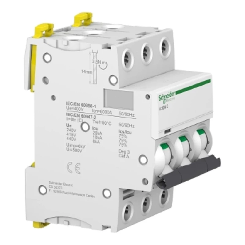 Schneider Electric, Acti 9, iC60N, Otomatik Sigorta, 3P 63A Sigorta, 6kA Sigorta, C Tipi Sigorta, Üç Faz Sigorta, Elektrik Sigor