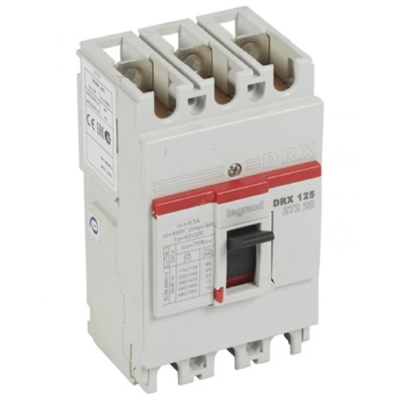 Legrand 3x63A kompakt şalter, 63 Amper kompakt şalter, 20kA şalter, DRX125 şalter, sabit tip kompakt şalter, endüstriyel devre k
