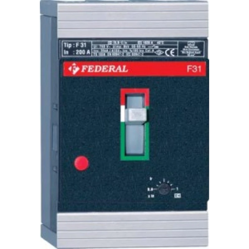 Federal F31S, kompakt şalter, 3x50A kompakt şalter, 36kA şalter, sabit ayarlı şalter, termik manyetik şalter, MCCB, ana pano şal