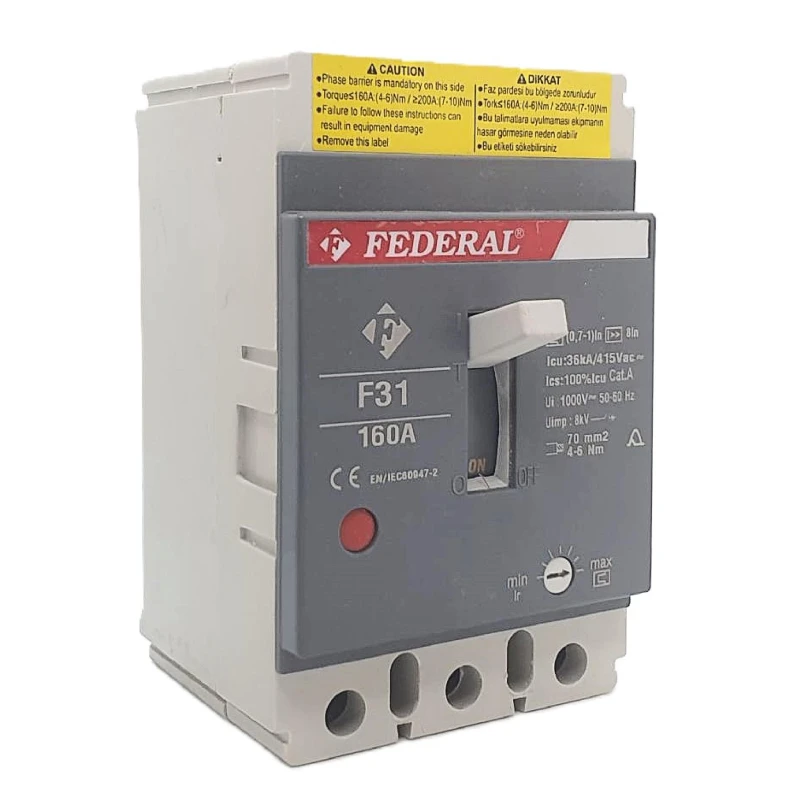 3x160A 36kA Kompakt Şalter F31 Ayar Sahalı Federal