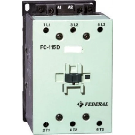 Federal FC-115D, 55kW kontaktör, 115A kontaktör, 3 fazlı kontaktör, endüstriyel kontaktör, motor kontaktörü, FC-115D, kontaktör