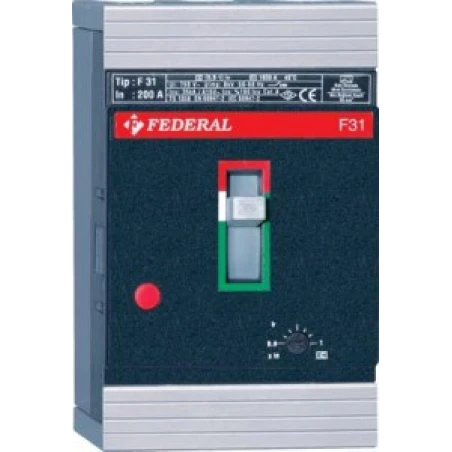 Federal F31S, kompakt şalter, 3x200A kompakt şalter, 36kA şalter, sabit ayarlı şalter, termik manyetik şalter, MCCB, ana pano şa