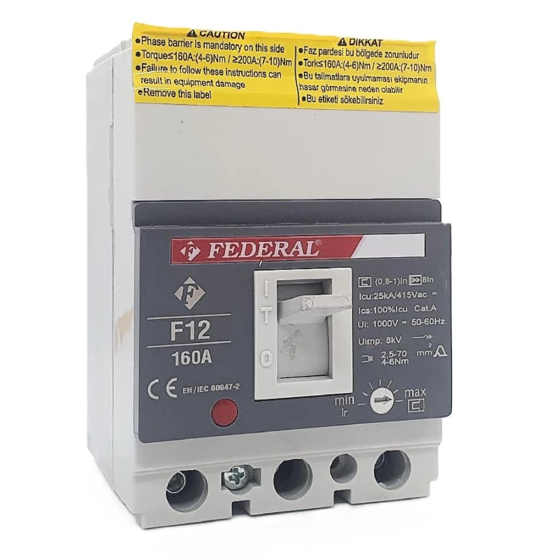 3x160A 25kA Kompakt Şalter F12 Ayar Sahalı Federal
