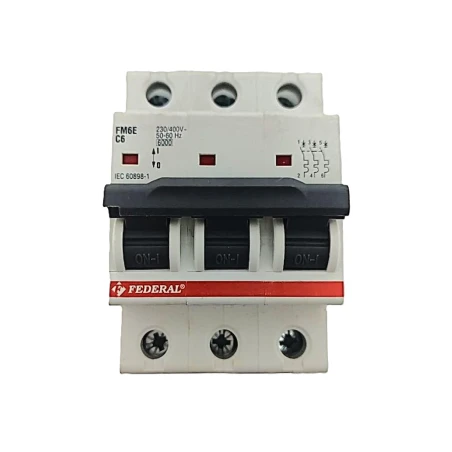 Federal otomat, 3x6A sigorta, C tipi otomat, 6kA sigorta, Fm6 Fm6E, trifaze sigorta, üç fazlı otomat, motor koruma sigortası, C