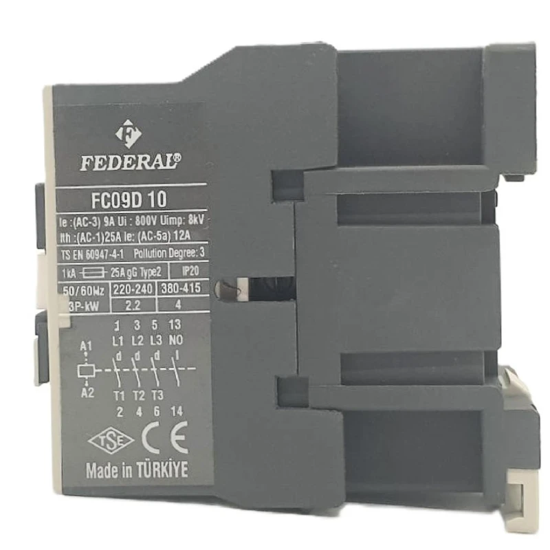 4kW 9A Kontaktör 3P 1NA FC-09D10 Federal