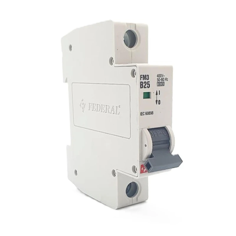 Federal sigorta, 1x25A, 3kA, B sigorta, Fm3, otomatik sigorta, Federal elektrik, devre kesici, monofaze sigorta, 25 amper, elekt