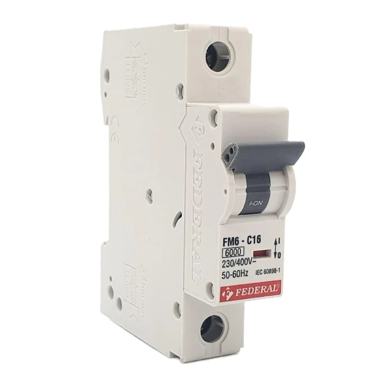 Federal sigorta, 1x16A, 6kA, C sigorta, Fm6, Fm6E, otomatik sigorta, Federal elektrik, devre kesici, monofaze sigorta, 16 amper,